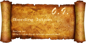 Oberding István névjegykártya